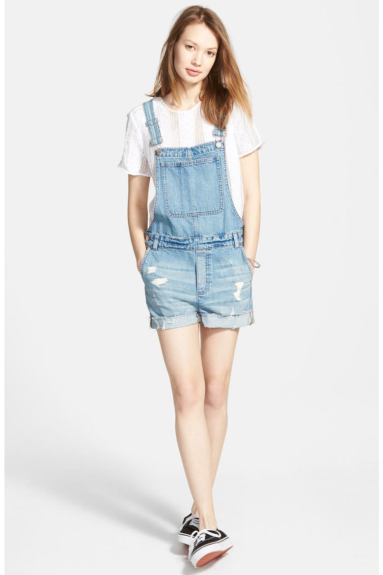'Adirondack' Short Overalls, Main, color, EVON WASH