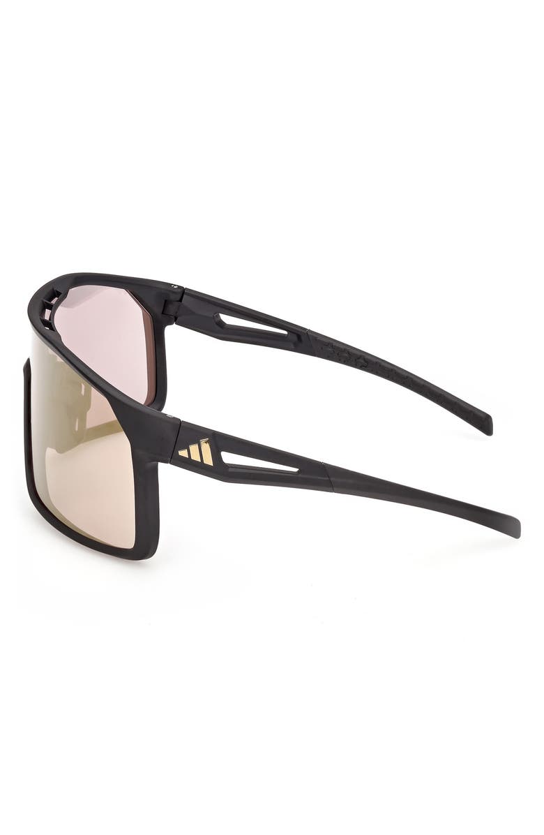 adidas Mirrored Shield Sunglasses, Alternate, color, Matte Black / Brown Mirror