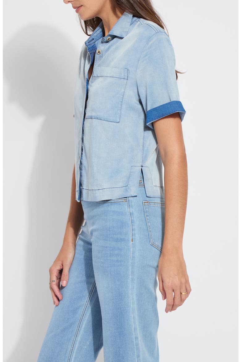Bianca Chambray Shirt, Alternate, color, BLEACHED BLUE