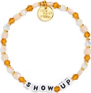 Little Words Project Show Up Latte Swirl Beaded Stretch Bracelet