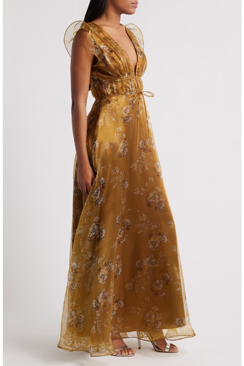 Eliza Organza Gown, Alternate, color, BROWN FLORAL