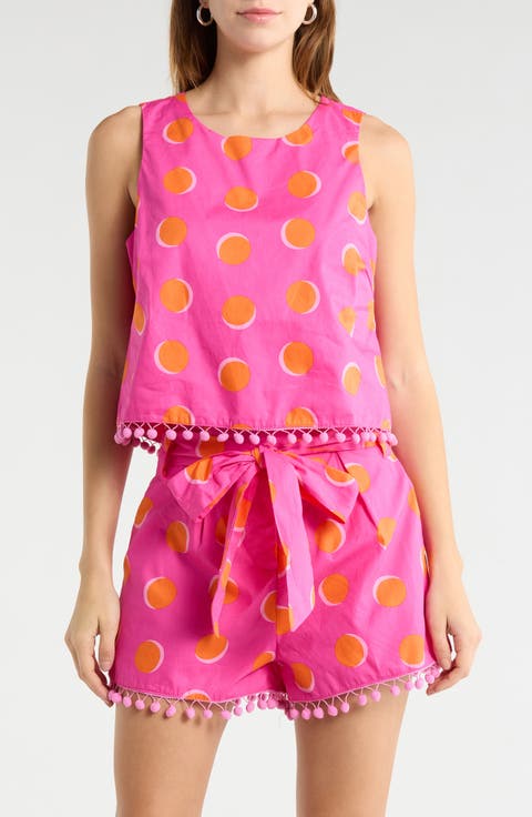 Rosy Polka Dot Taisy Sleeveless Top