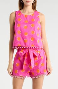SUGARLIPS Rosy Polka Dot Taisy Sleeveless Top