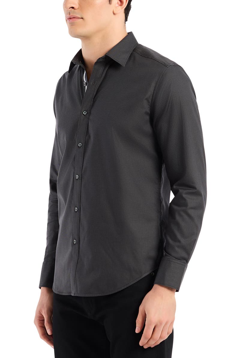 Robert Graham Kenmare Long Sleeve Stretch Cotton Button-Up Shirt, Alternate, color, Charcoal