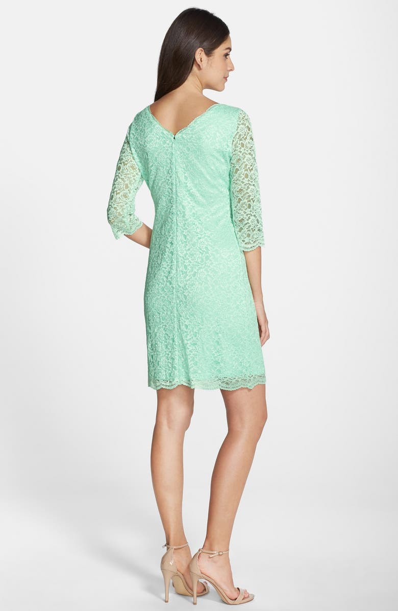 Ivanka Trump Scalloped Lace Sheath Dress, Alternate, color, 