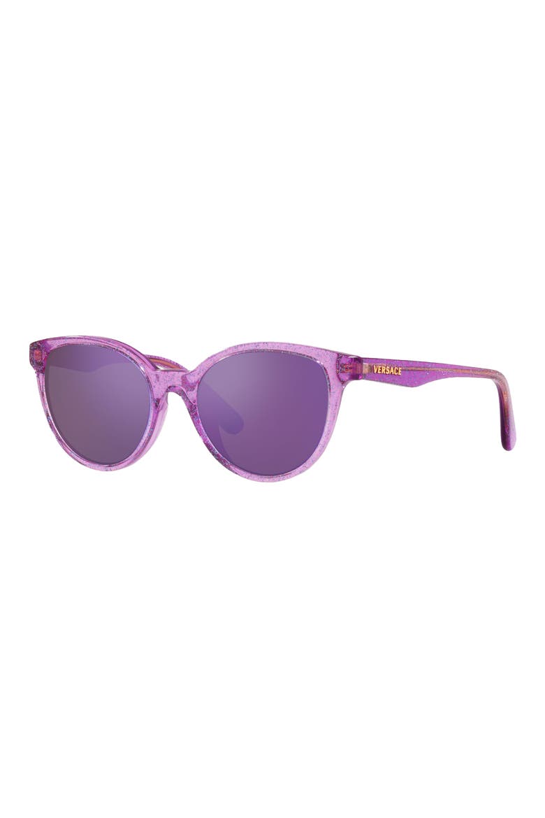 Kids' Phantos 46mm Small Round Sunglasses, Alternate, color, LILAC GLITTER / GREY VIOLET