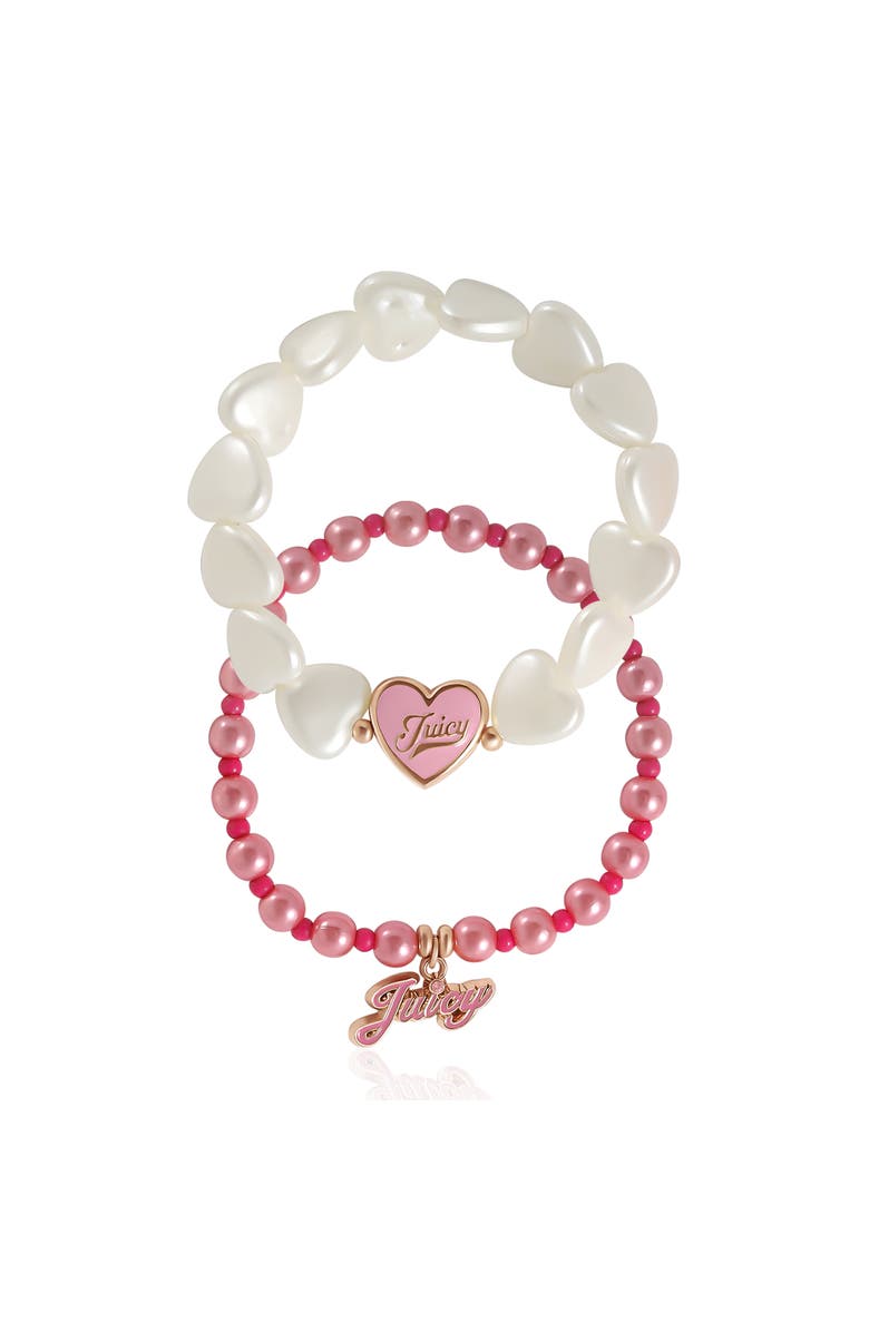 Juicy Couture Kids Kids Pink & White Bracelet Duo, Alternate, color, Red, White, Pink