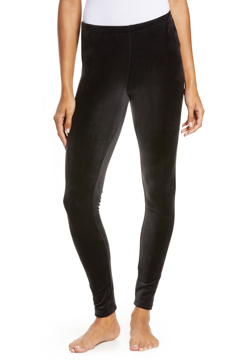 Velour Leggings, Main, color, BLACK