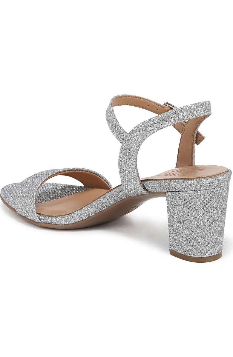 Naturalizer Bristol Block Heel Ankle Strap Sandal, Alternate, color, Silver