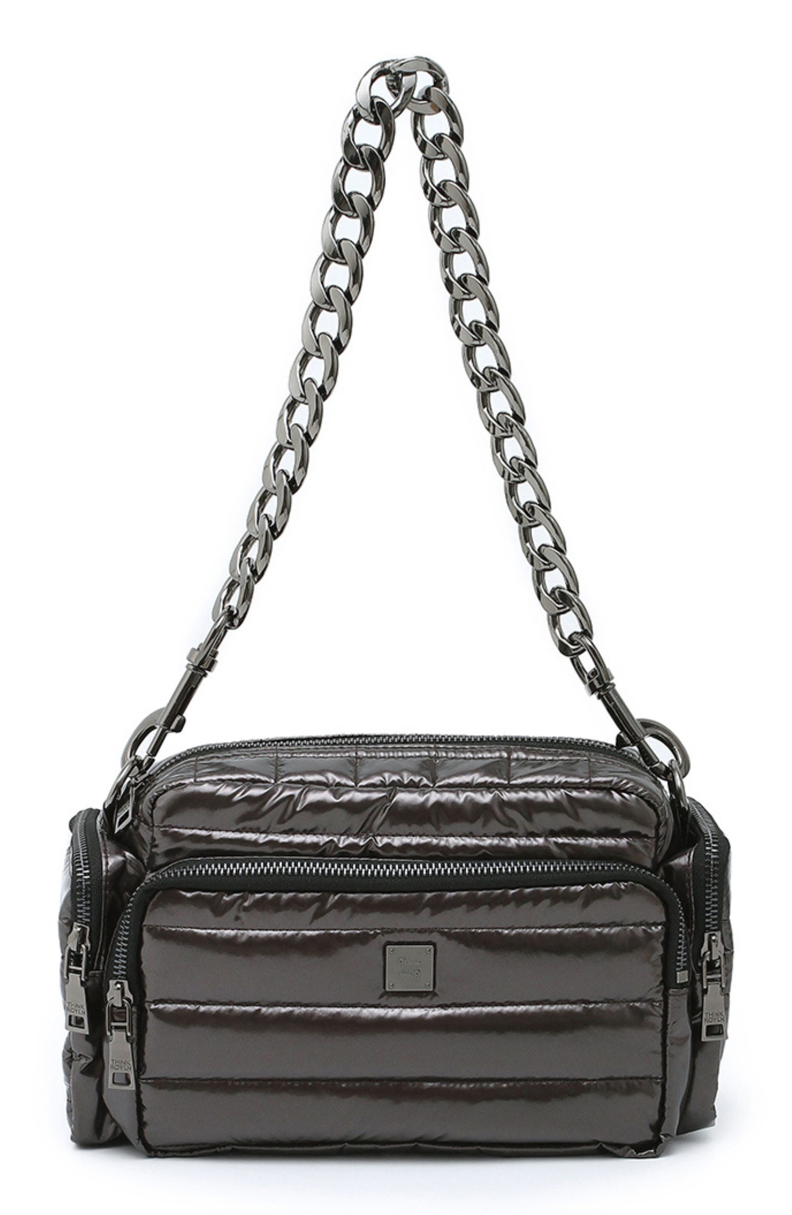 Triad Quilted Faux Leather Crossbody Bag, Alternate, color, DARK MOCHA PATENT