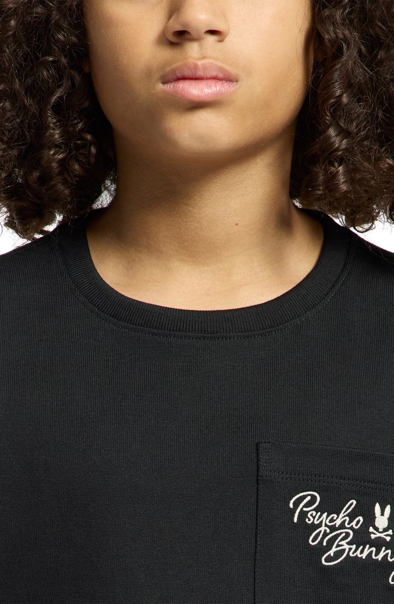 Psycho Bunny Kids' Embroidered Pima Cotton Pocket T-Shirt, Alternate, color, Black