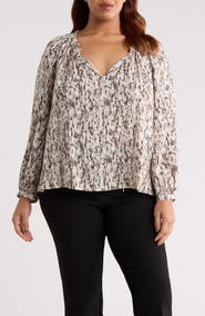 Nordstrom Gathered Tie Neck Top