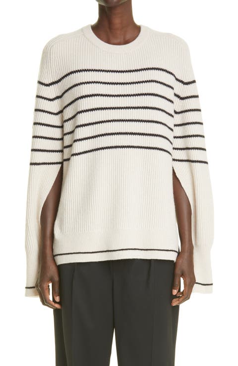 Stripe Rib Recycled Cashmere Blend Sweater