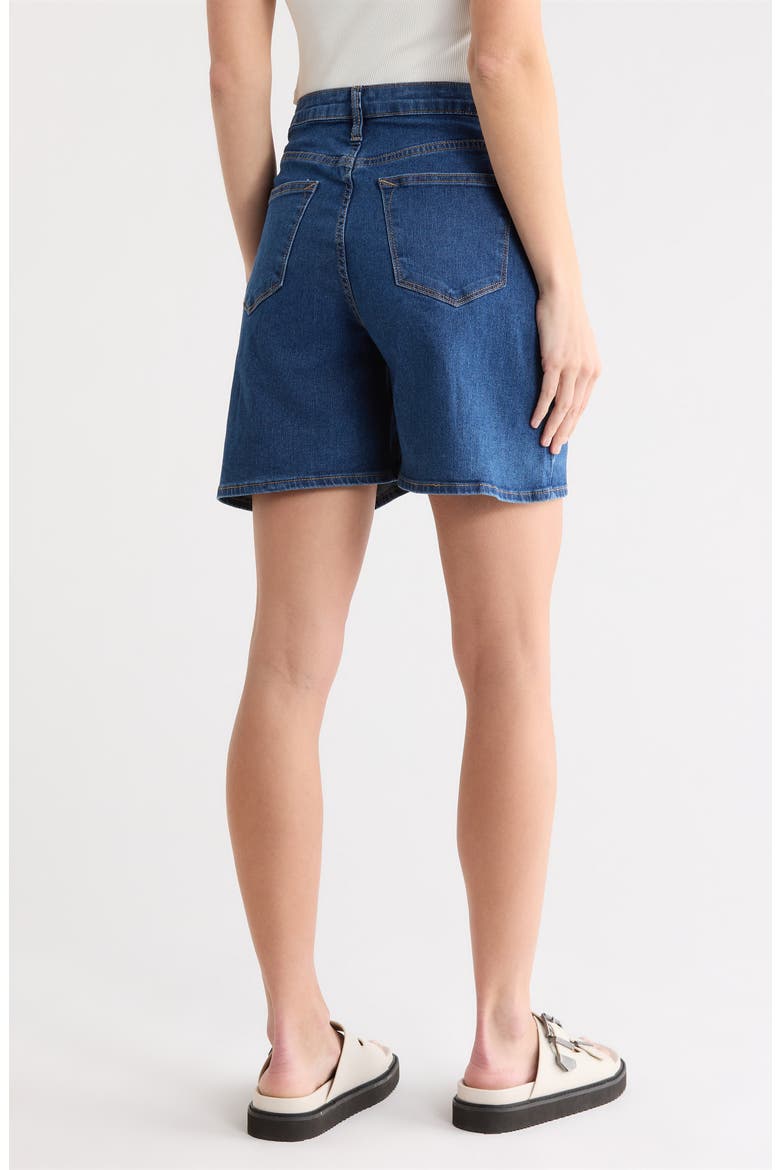 Cross Waist Denim Bermuda Shorts, Alternate, color, INDIGO