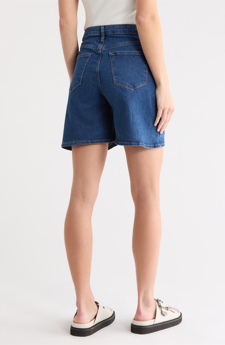 Vigoss Cross Waist Denim Bermuda Shorts, Alternate, color, Indigo