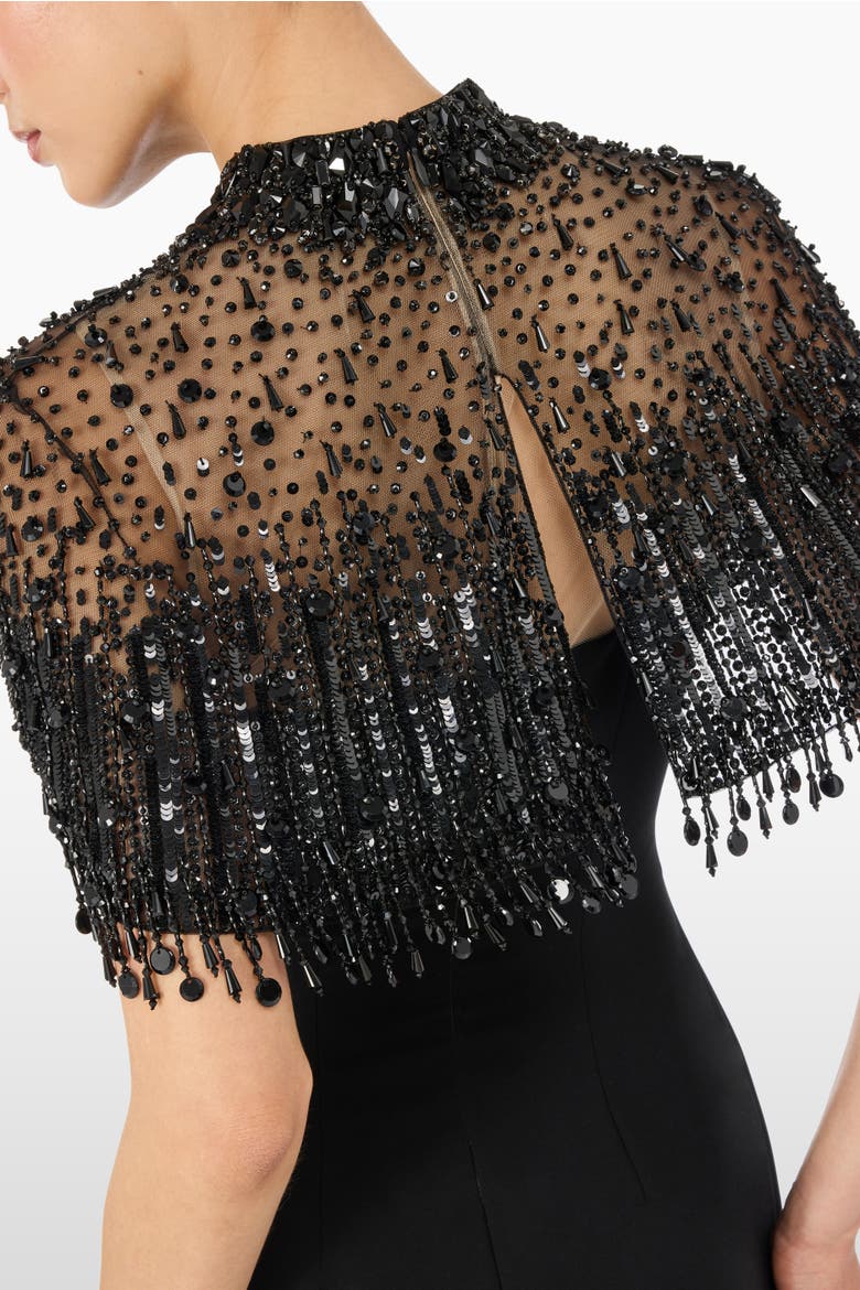 Livia Beaded-Embellishment Maxi Dress, Alternate, color, Liquorice