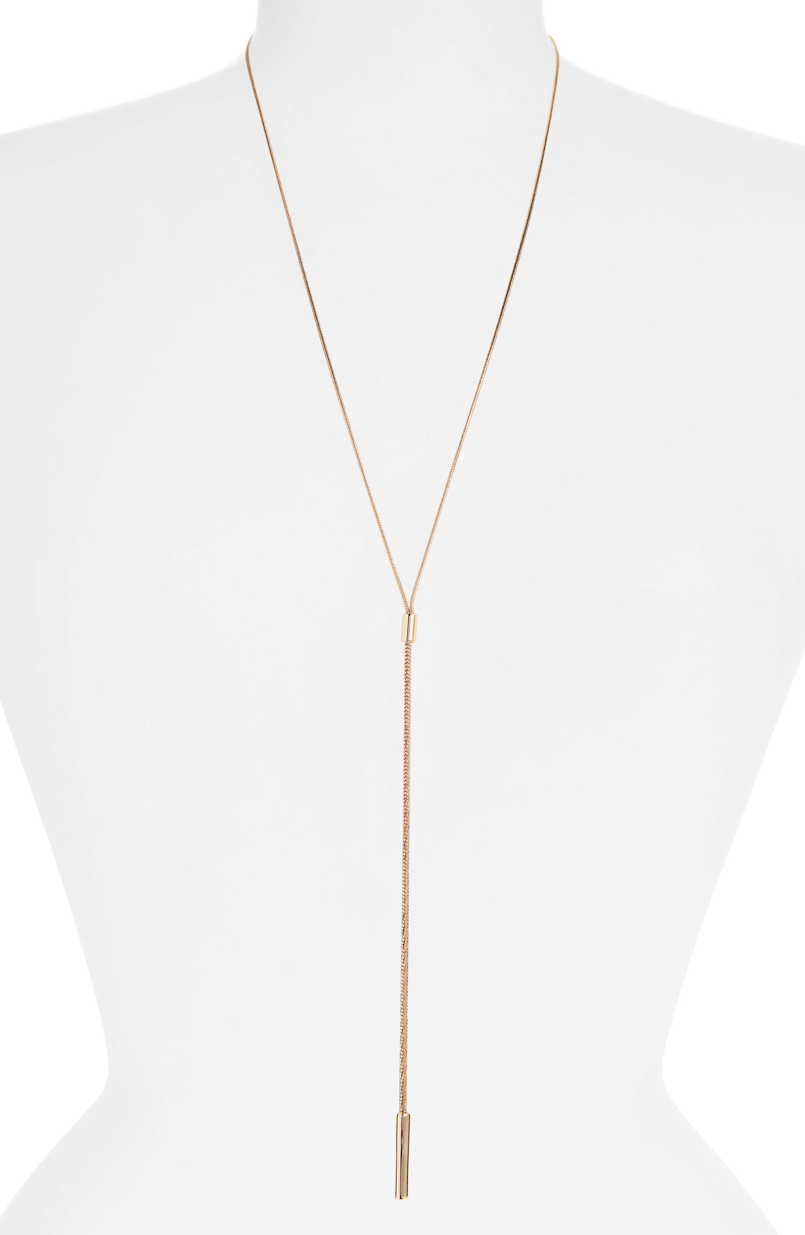 Nordstrom Halogen® Faceted Snake Chain Y-Necklace