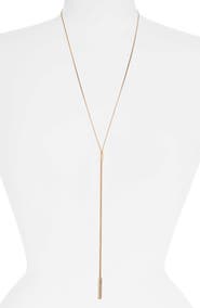 Nordstrom Halogen® Faceted Snake Chain Y-Necklace