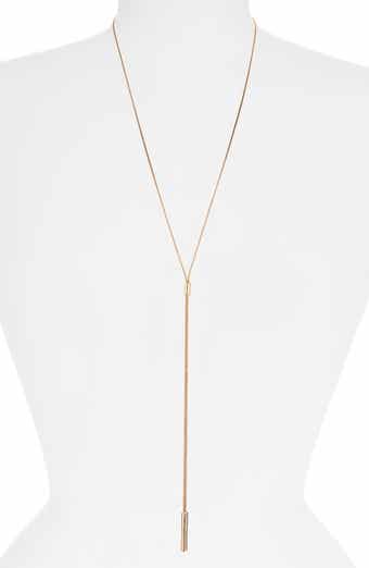 Nordstrom Halogen® Faceted Snake Chain Y-Necklace