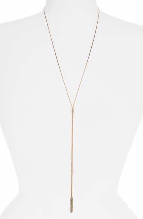 Nordstrom Halogen® Faceted Snake Chain Y-Necklace