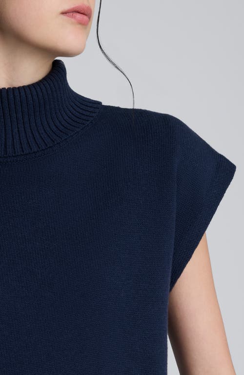 Kenneth Cole Short Sleeve Turtleneck Sweater In Blue