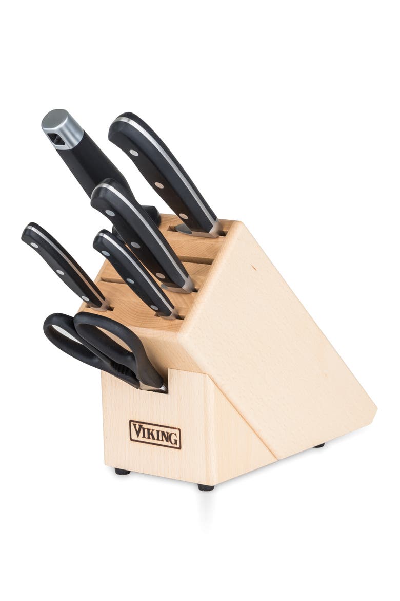 Professional 7-Piece Knife Block Set, Main, color, STAINLESS STEEL
