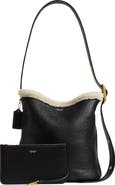 COACH Bleecker Bucket Bag with Genuine Shearling Trim
