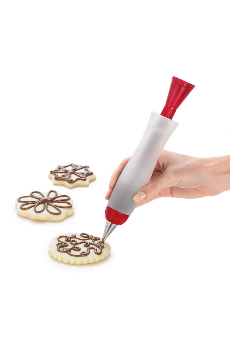 CUISIPRO Deluxe Decorating Pen Cookie And Cupcake Baking Food Frosting Pen, Alternate, color, Red