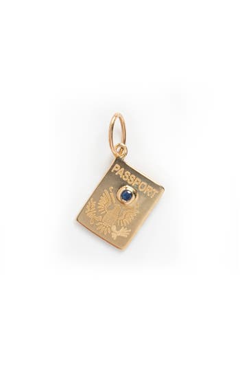 Local Eclectic Solid 9k Gold Passport Charm