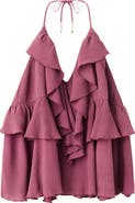 MANGO TEEN Ruffle Halter Top