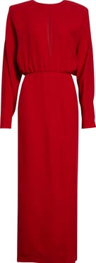 Valentino Donna Long Sleeve Blouson Silk Cady Couture Dress