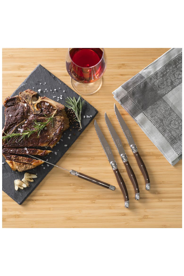 Laguiole Steak Knife - Set of 4, Alternate, color, CHOCOLATE BROWN