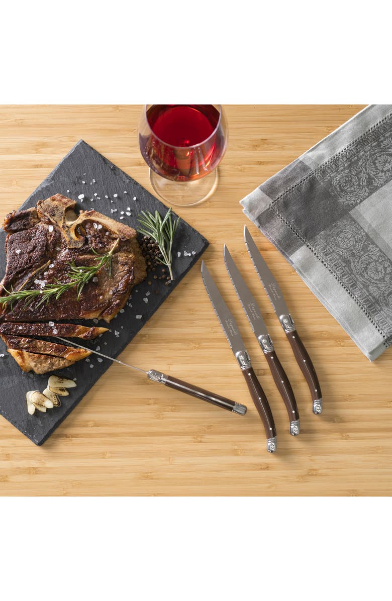 FRENCH HOME Laguiole Steak Knife - Set of 4, Alternate, color, Chocolate Brown
