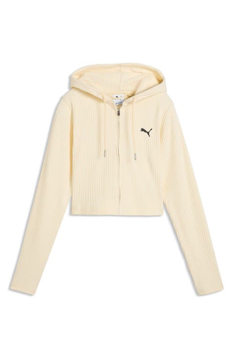 Crop Rib Hoodie