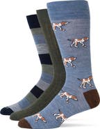 Lorenzo Uomo Assorted 3-Pack Wool Blend Crew Socks