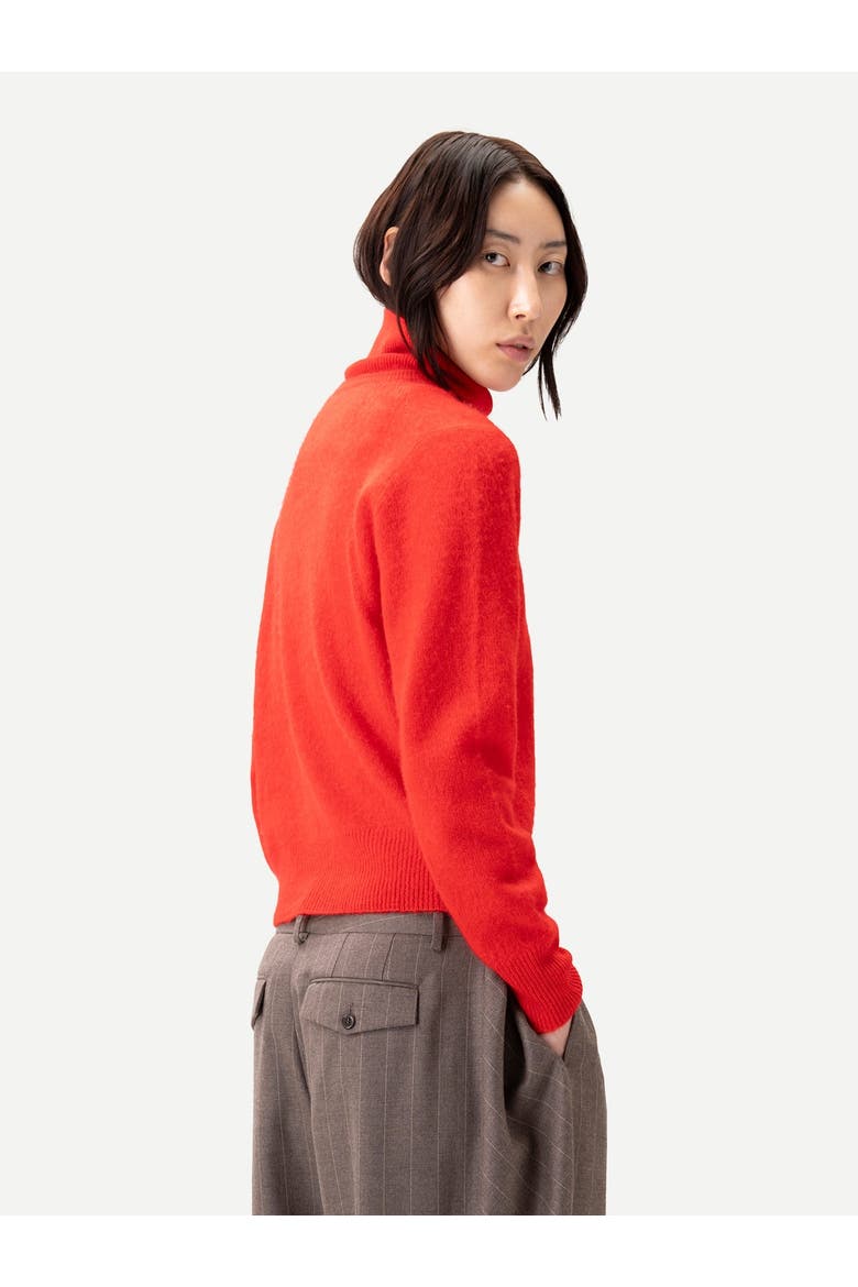 Dual-Collar Cashmere Sweater, Alternate, color, fiery red
