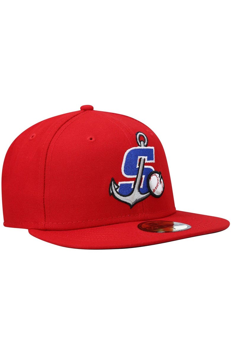 New Era Men's New Era Red Stockton Ports Authentic Collection Team Home 59FIFTY Fitted Hat, Alternate, color, Red