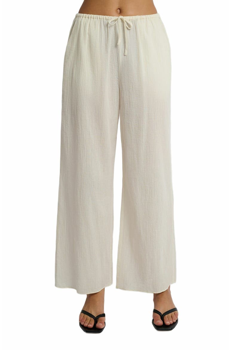 Crinkle Gauze Drawstring Pant, Alternate, color, EGRET