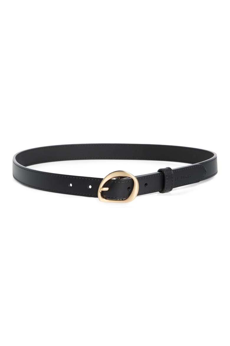 Leather Belt, Main, color, BLACK