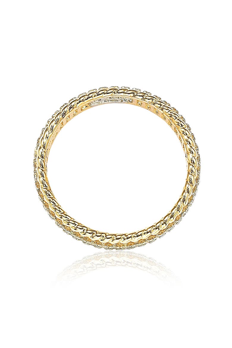 French Filigree Cubic Zirconia Eternity Ring, Alternate, color, YELLOW