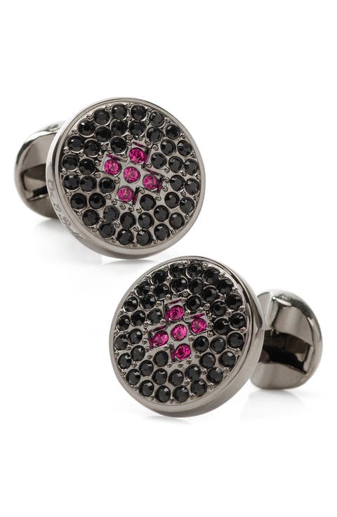Crystal Button Cuff Links