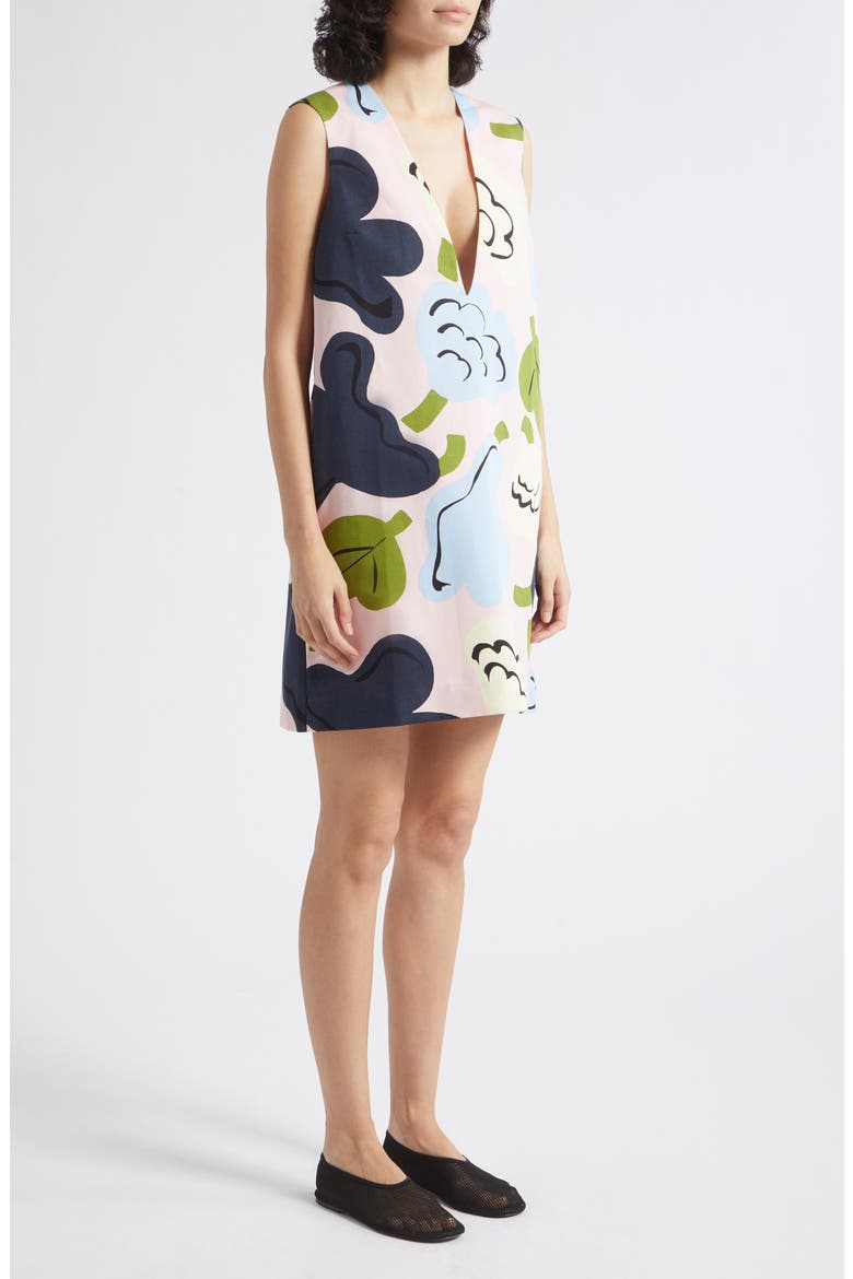 Kiuru Kukasta Kukkaan V-Neck Shift Dress, Alternate, color, PINK DARK BLUE LIGHT BLUE