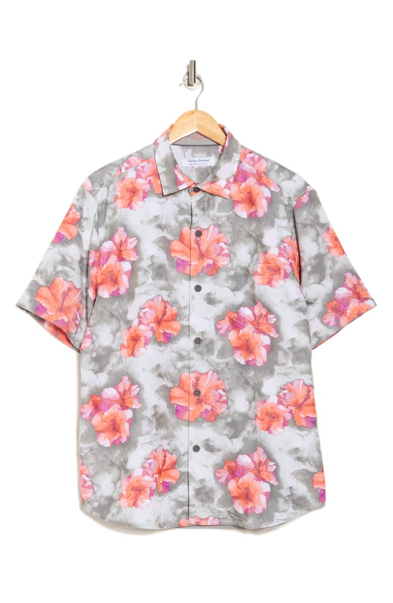 Tommy Bahama Coconut Point Stormy Blues Short Sleeve Button-Up Shirt, Alternate, color,