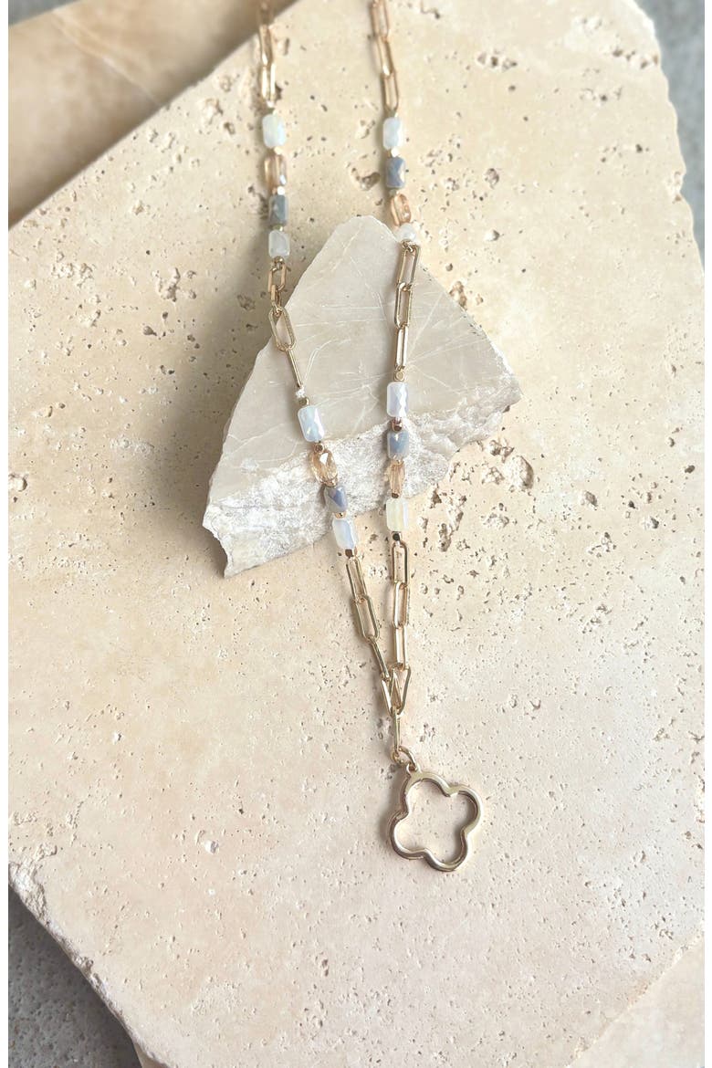 Crystal Clover Pendant Necklace, Alternate, color, GOLD