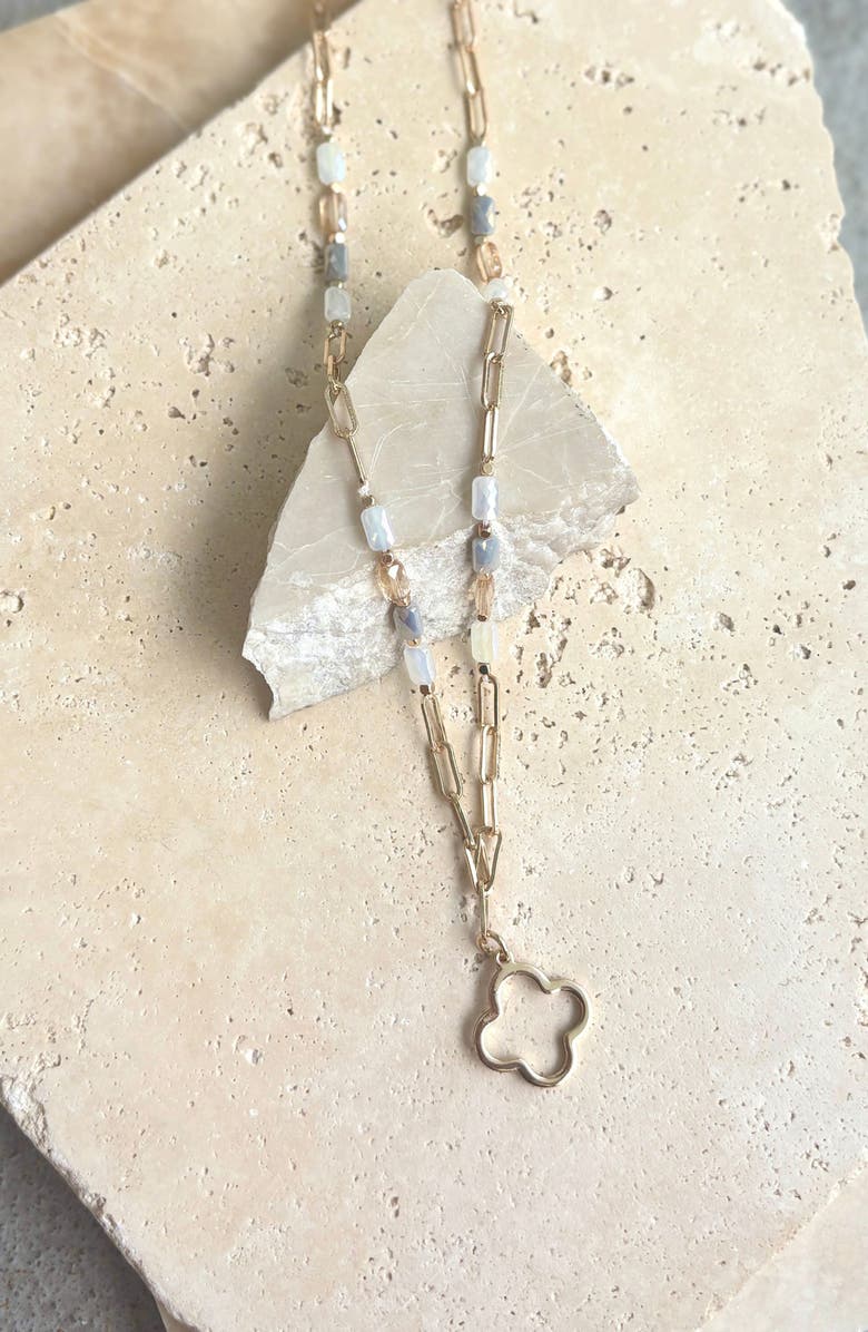 Adornia Crystal Clover Pendant Necklace, Alternate, color, Gold