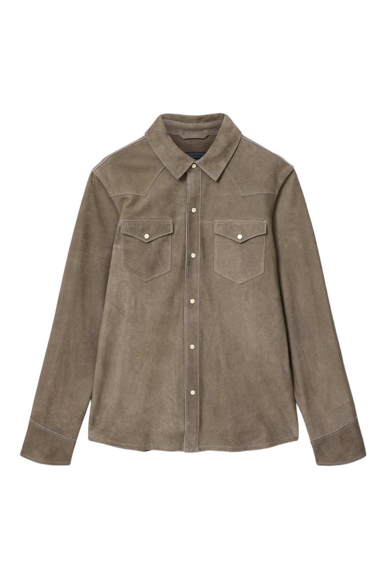 Sage Suede Shirt Jacket, Alternate, color, HAZE GREY