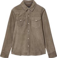 John Varvatos Sage Suede Shirt Jacket