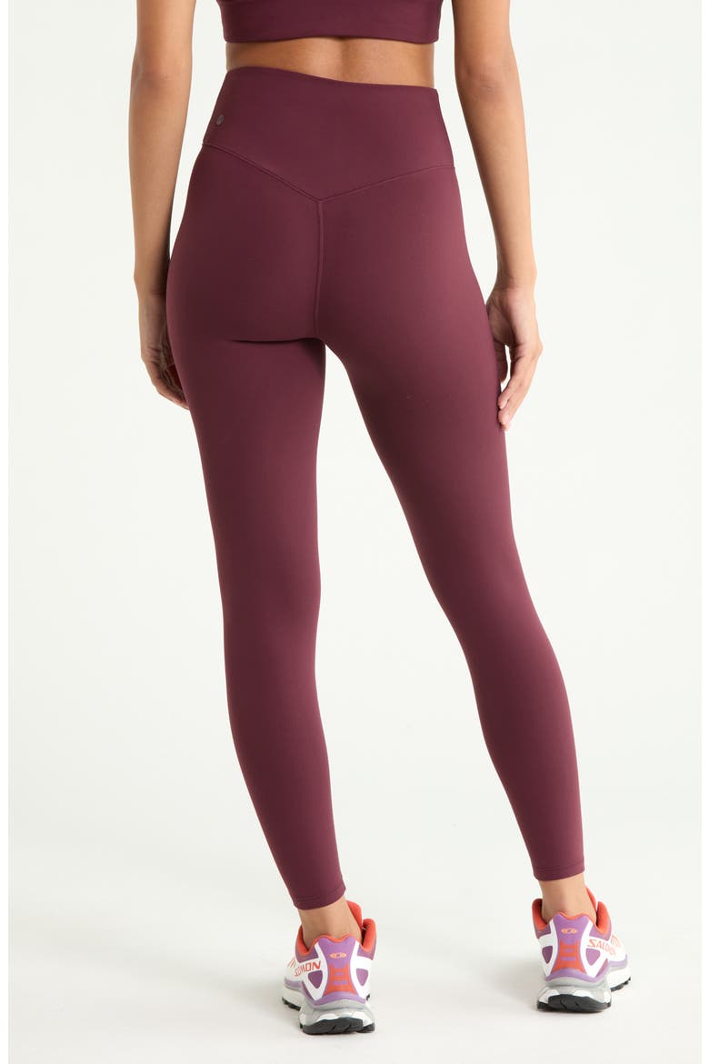 Zen High Waist Leggings, Alternate, color, BURGUNDY STEM