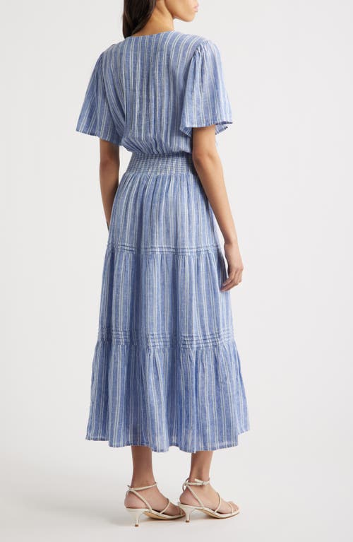 Rails Cannes Stripe Linen Blend Dress In Lake View Stripe