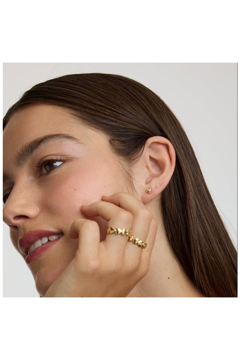 Mini Heart Stud Earrings, Alternate, color, GOLD
